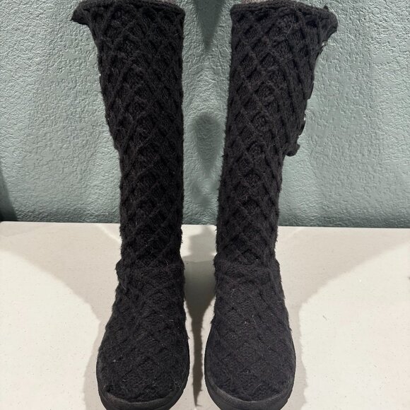 UGG Classic Cardy Black Multi-Height Knit Boots